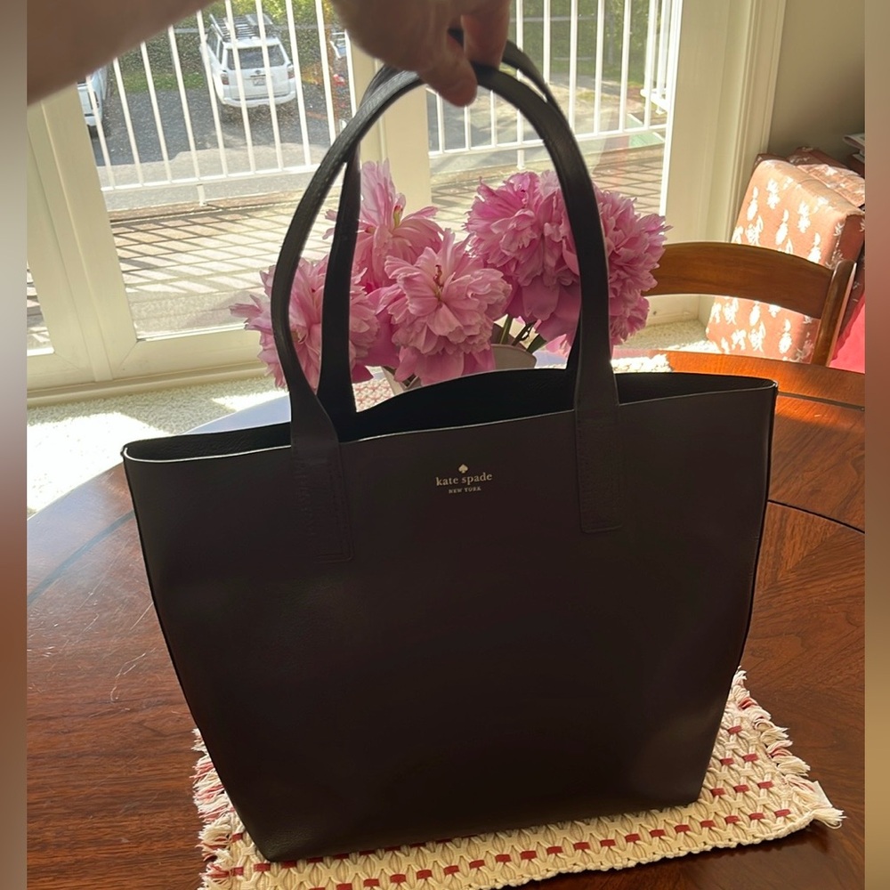 Kate Spade reversible tote - EUC - plum and golden brown ~ purchase gets a gift